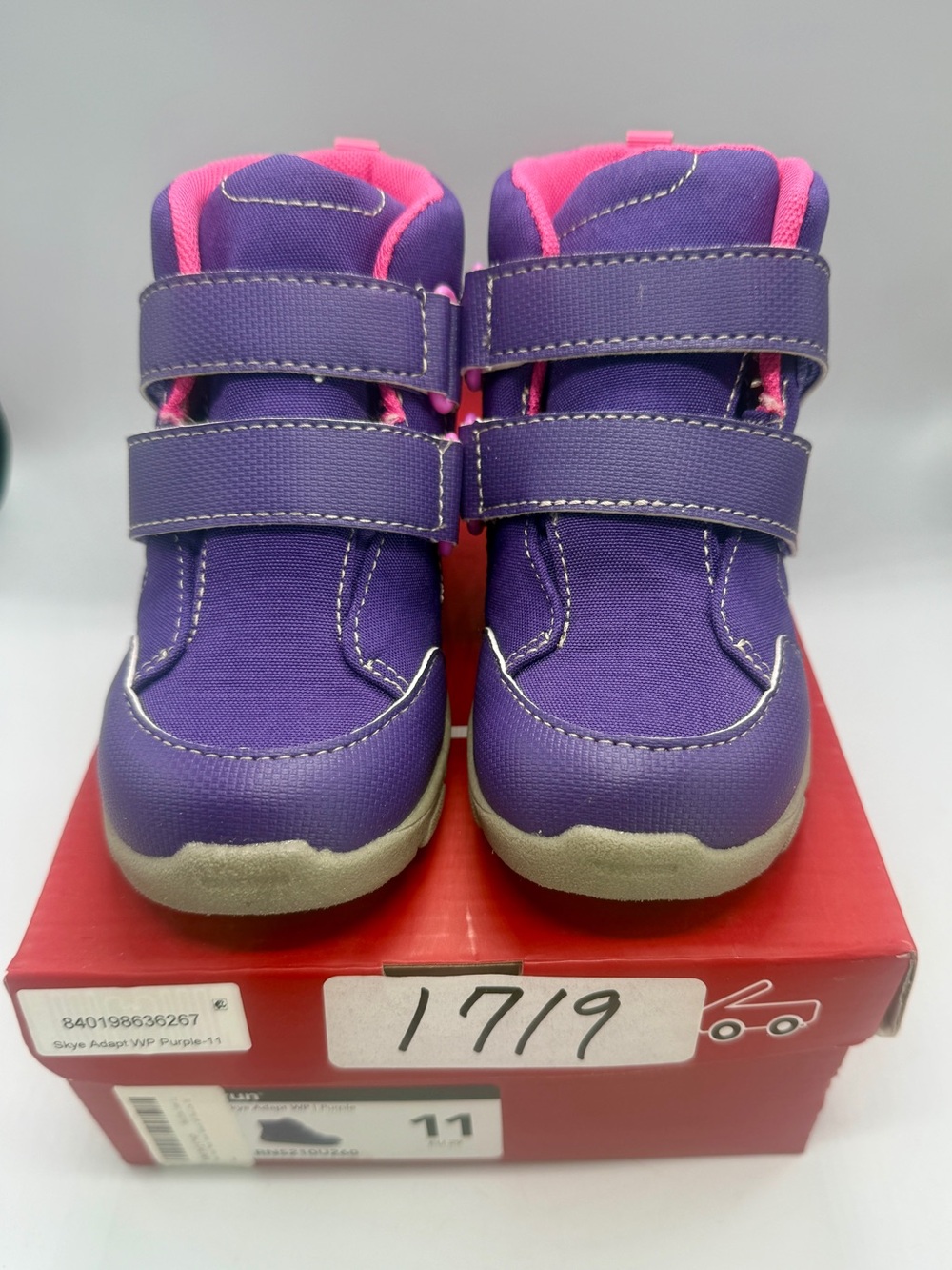 NEW Girls See Kai Run Skye Adapt WP Purple & Pink Boots Size 11